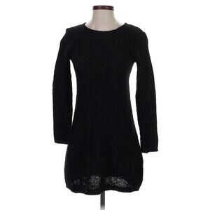 blík by Laufey Varma Design Icelandic Wool Black Minimalist Sweater Dress Small